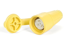Product image for Woodhead CS82W64Watertite® Connector with California Style Locking Blade, 2 Pole/3 Wire, Non-NEMA, 250V, Cord Grip Body Size F5