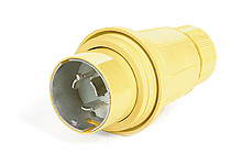 Product image for Woodhead CS81W65Watertite® Plug with California Style Locking Blade, 3 Pole/4 Wire, Non-NEMA, 480V, Cord Grip Body Size F5
