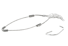 Product image for Woodhead 36682 Support Grips for Fiber Optics, Closed Mesh, Single Eye, Bale Length 4", Cable Diameter 7.62-9.91mm (.300-.390"), Approximate Break Strength 136.08kg (300 lbs)