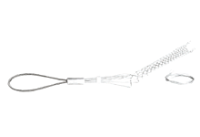 Product image for Woodhead 36135 Medium Duty Wire Mesh Slack Grip Cable, Split Lace, Double Weave, Offset Eye, Long Mesh Length 0.762m (30.00"), Approximate Break Strength 3,311.22kg (7,300 lbs)