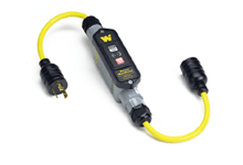 Product image for Woodhead 24052-1MLDM Super-Safeway® In-Line Industrial GFCI, Manual Reset, Molded NEMA L6-20 Plug & Connector, 20A, 240V, 0.61m (2.0' )Cord Length