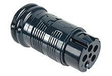 Product image for Woodhead Y560CF 60 Amp Safeway® Pin & Sleeve Device, Exposition Connector, 4 Pole/5 Wire Grounding with Flat Cable