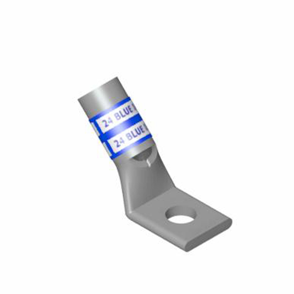 Product image for Thomas & Betts 54158UF Copper 1-Hole Lug - 45deg Standard Barrel - Black - 2/0AWG, 5/16"bolt