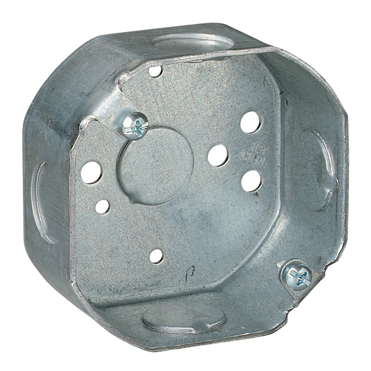 Product image for Steel City 24151-1/2-25 3-1/2" Steel Octagon Box, 1-1/2" Deep, 11.8 cu.in. w/ 1/2" KOs