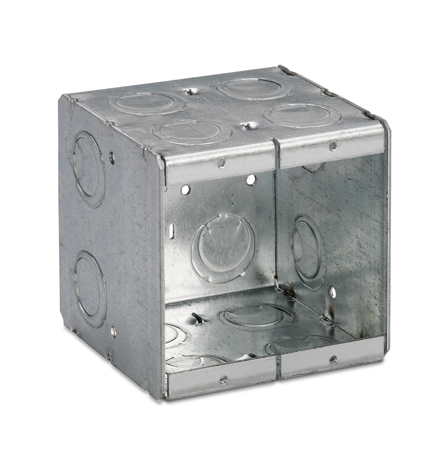 Product image for Steel City 2-MB 2-Gang Deep Masonry Box, 3-1/2" Deep, 1/2" & 3/4" KO's, Steel