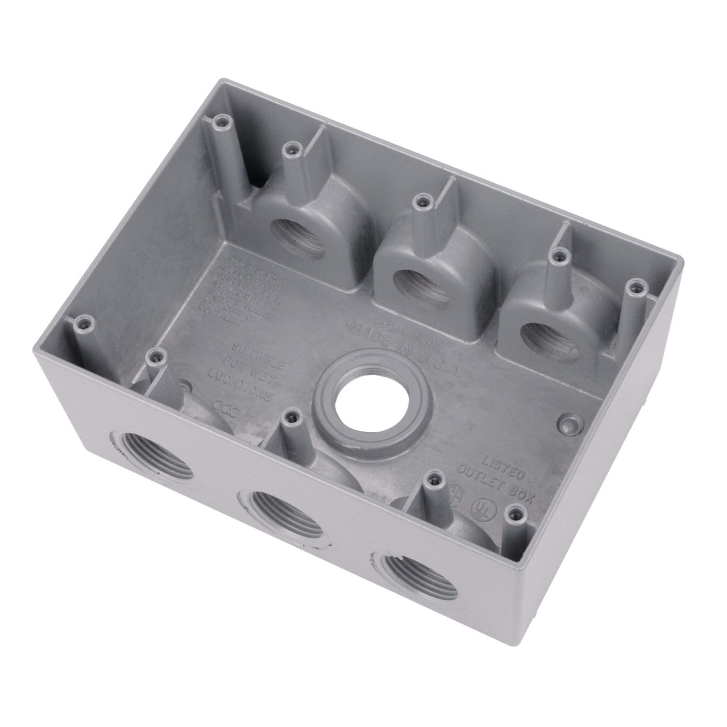 Product image for ABB B37D30G 3G WP BOX 7 HOLE 1 HUBS