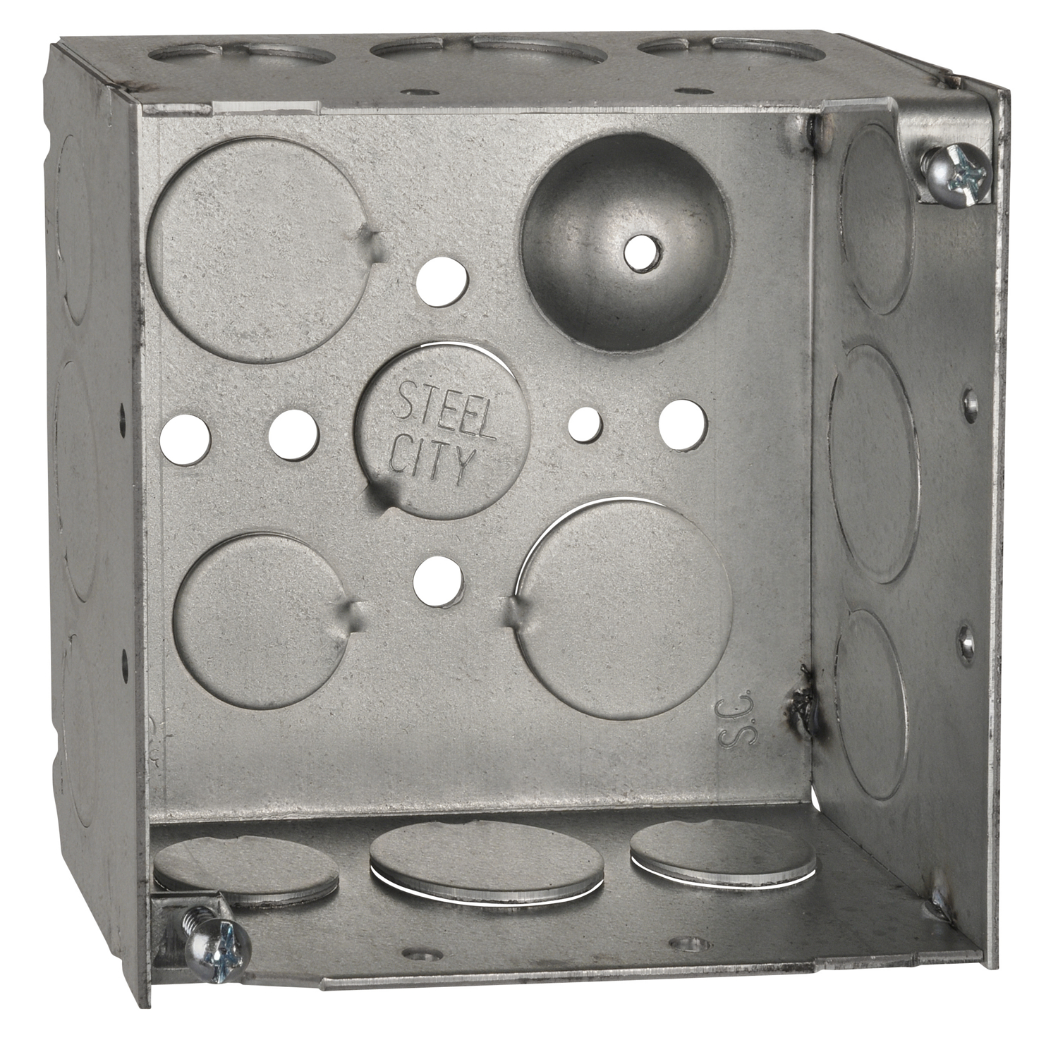 Product image for Steel City 4-SDW-SPL Steel Outlet Box