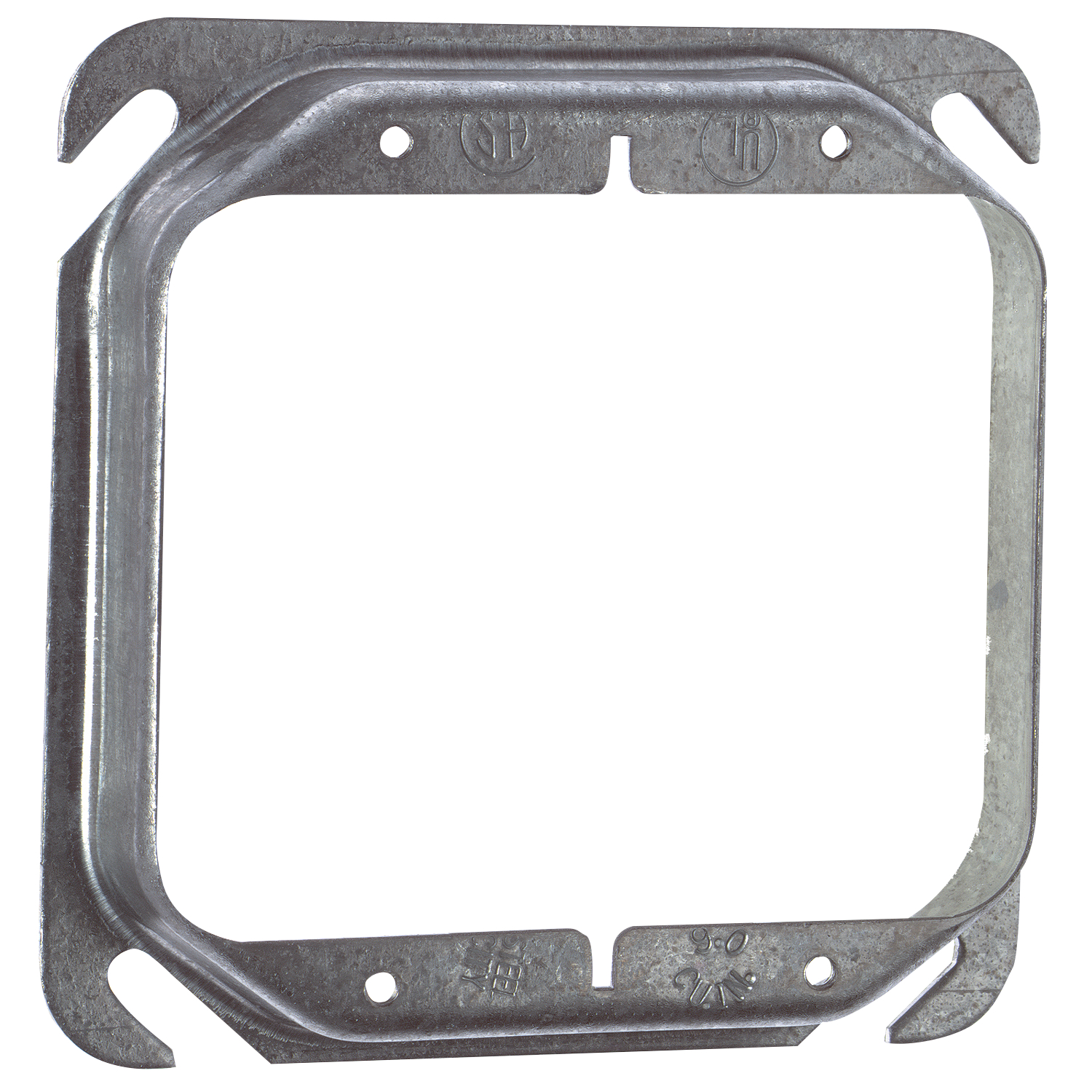 Product image for Steel City 52C18 4" Steel Square Box Device Cover, 3/4" Raised, 9 cu.in.