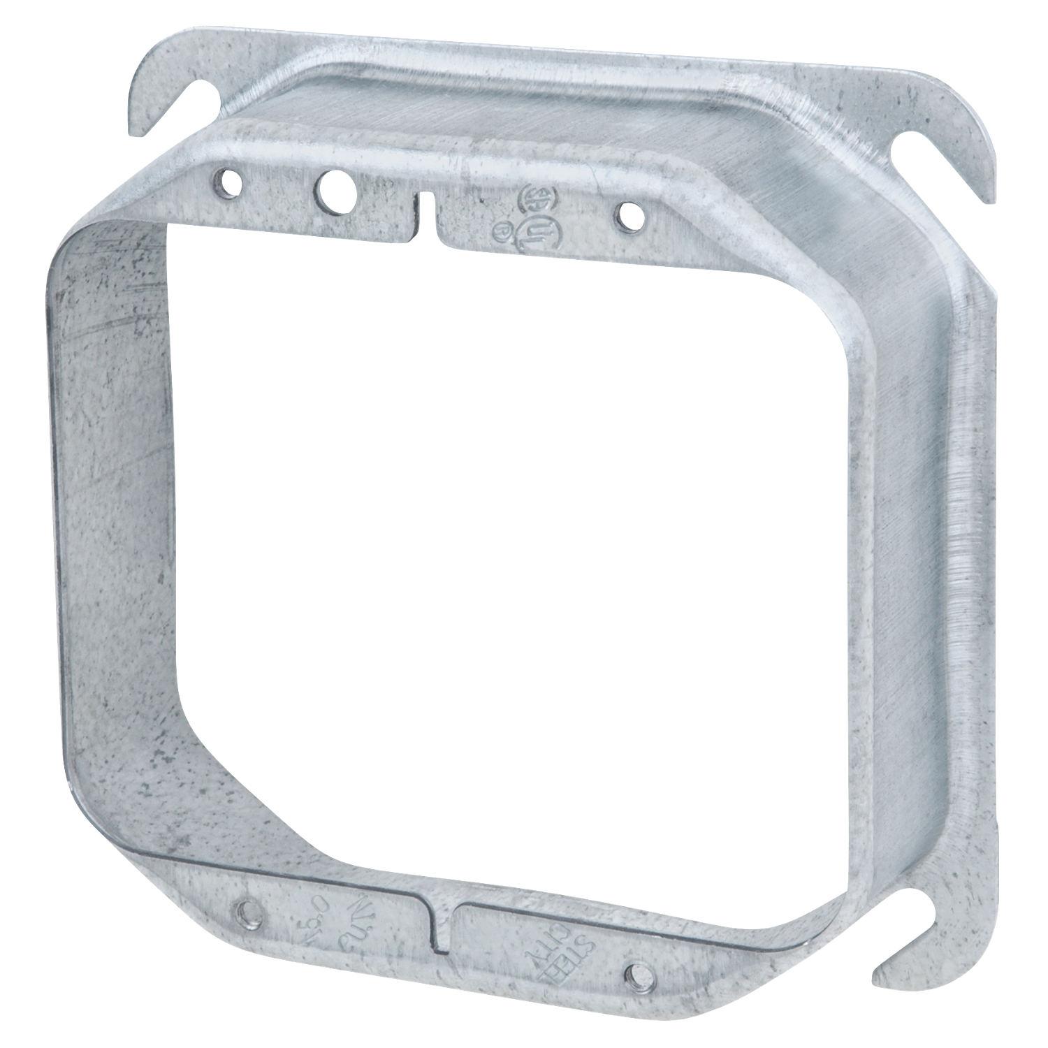 Product image for Steel City 52C21 4" Steel Square Box Device Cover, 1-1/4" Raised, 15 cu.in.