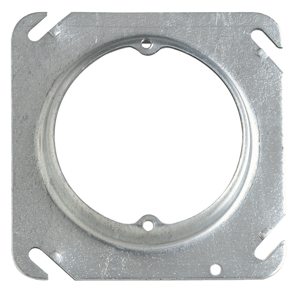 Product image for Steel City 52C3-1/2-25 4" Steel Square Box Cover, 1/2" Raised, 3.5 cu.in.