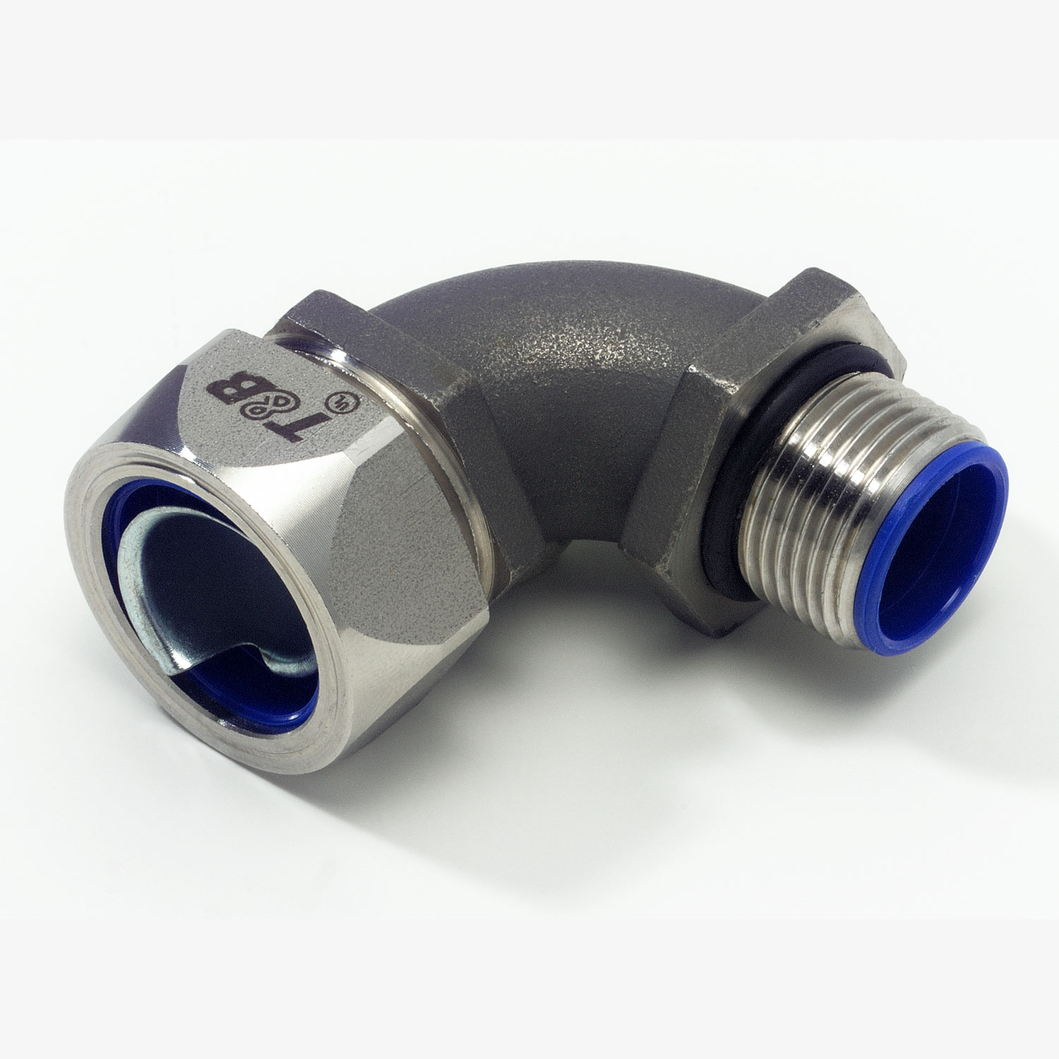 Product image for Thomas & Betts 5351SST 3/8" 90deg Liquidtight Connector, Stainless Steel