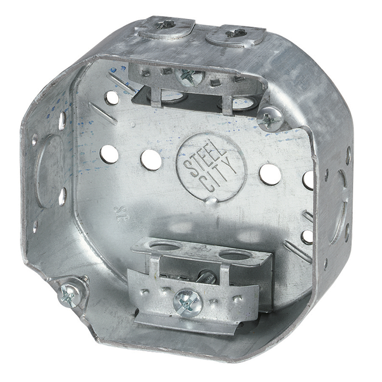 Steel City 54151-A 4 Inch 15.8cu.in Steel Octagon Box with 1/2 