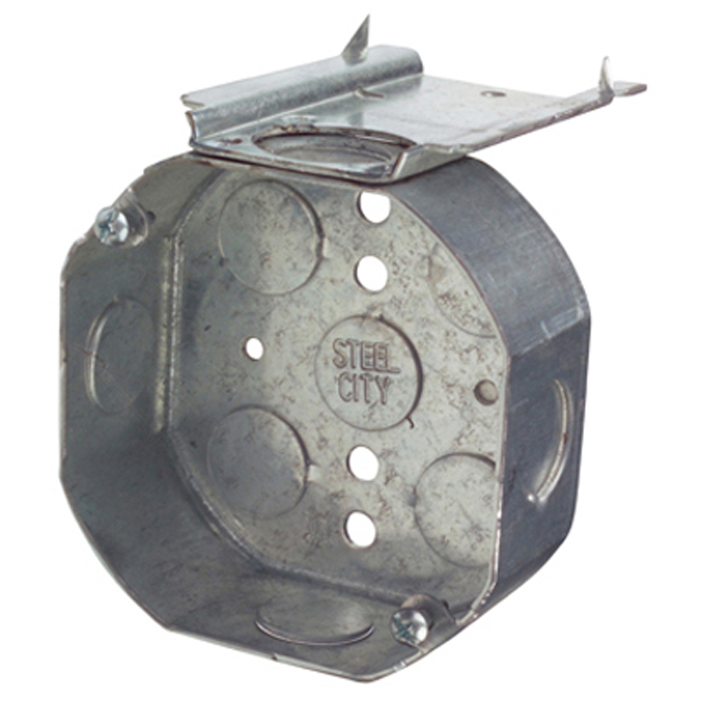 Product image for Steel City 54151-L-1/2 4 x 1-1/2 Inch Steel Electrical Box