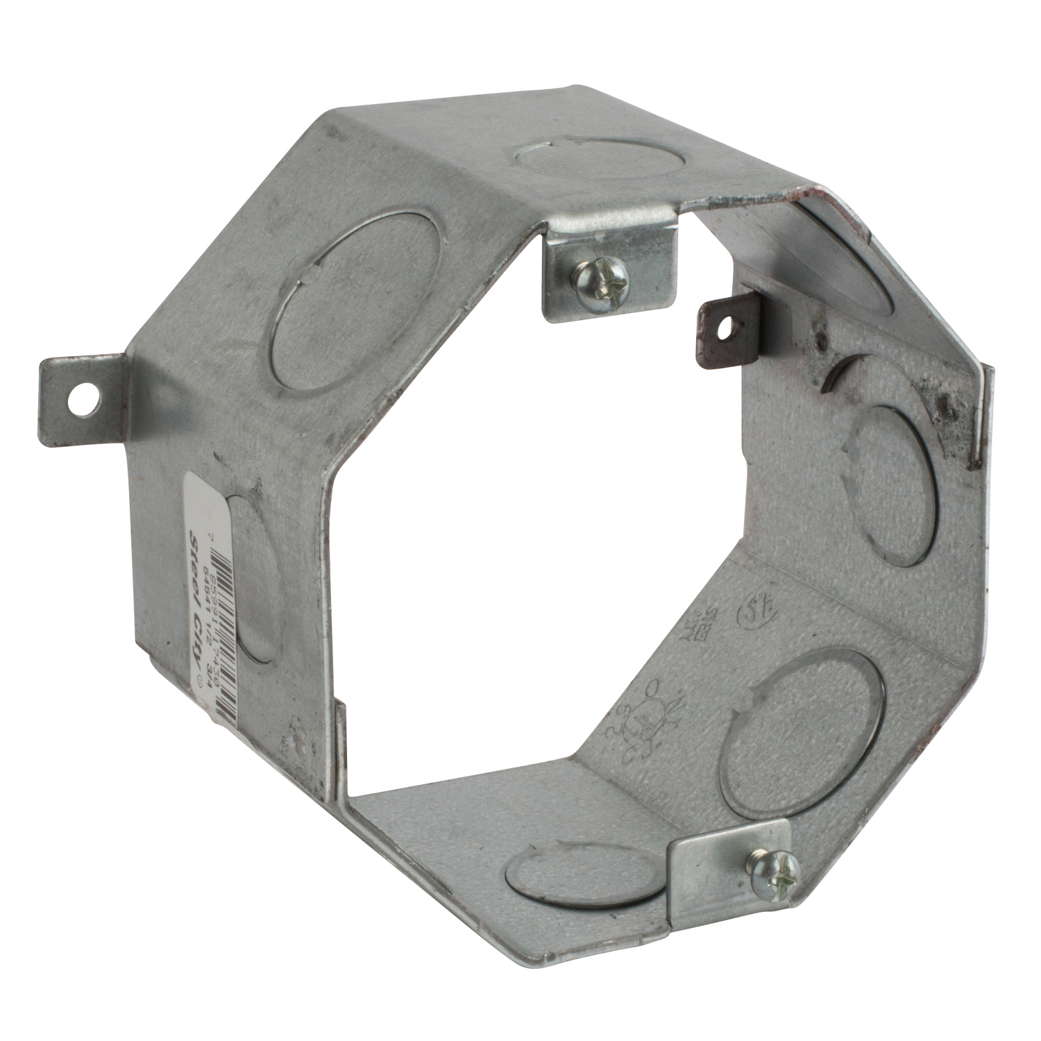 Product image for Steel City 54541-1/2-3/4 4" Octagon Concrete Box, 2-1/2" Deep, 1/2" & 3/4" Single Row KO's, Steel, 29.0"³