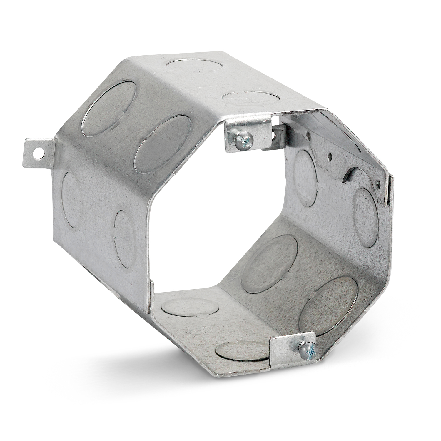 Product image for Steel City 54571-1/2-3/4 4" Octagon Concrete Box, 4" Deep, 1/2" & 3/4" Double Row KO's, Steel, 47.0"³