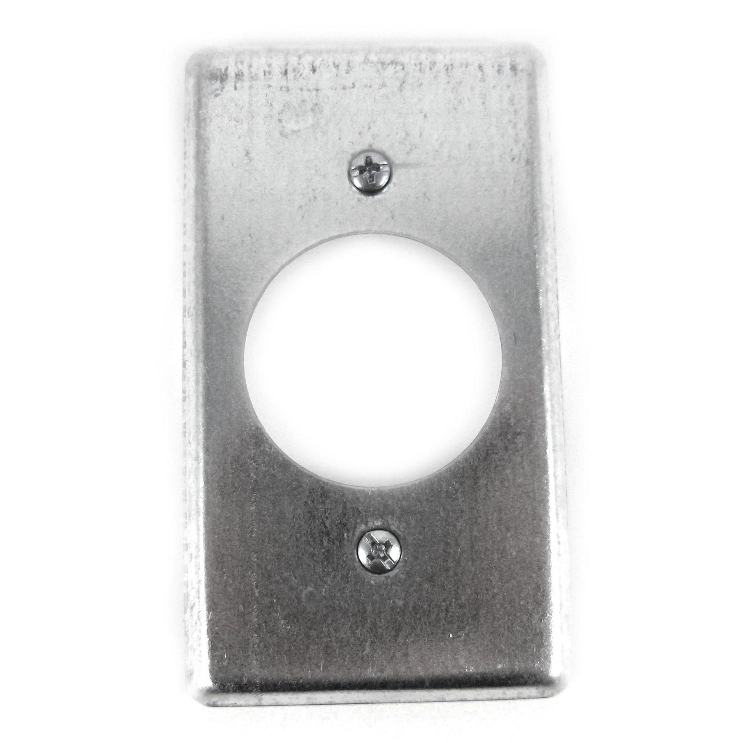 Product image for Steel-City 58C4 Steel Utility Device Cover, 4" x 2-1/8", 1/4" Raised, Twist-Lock Single Flush Receptacle