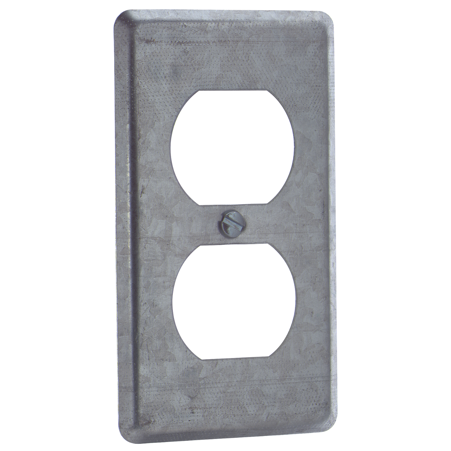 Product image for Steel-City 58C7 Steel Utility Device Cover, 4" x 2-1/8", 1/4" Raised, Duplex Receptacle