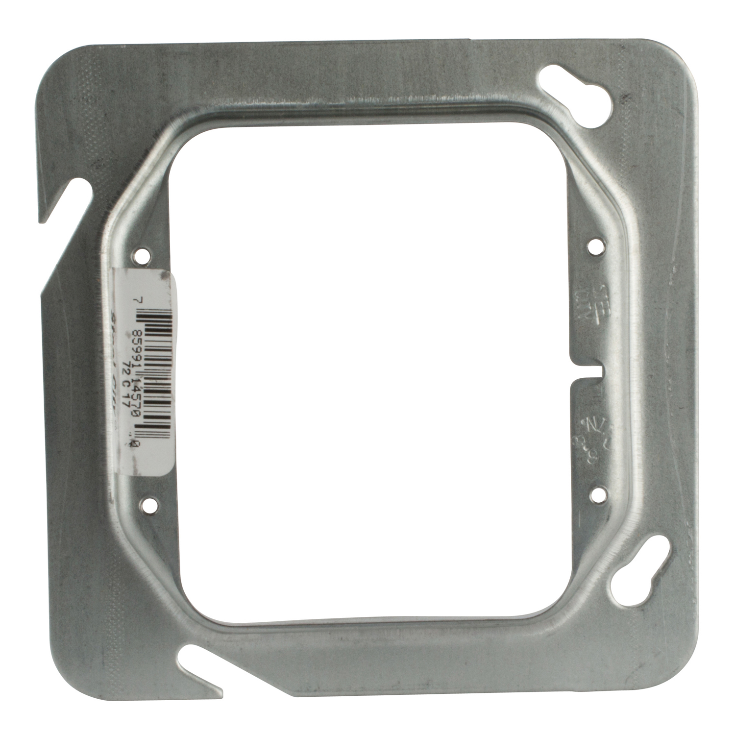 Product image for Steel City 72-C-17 4-11/16 Inch Side 2-Gang 1/2 Inch Steel Raised Square Box Cover