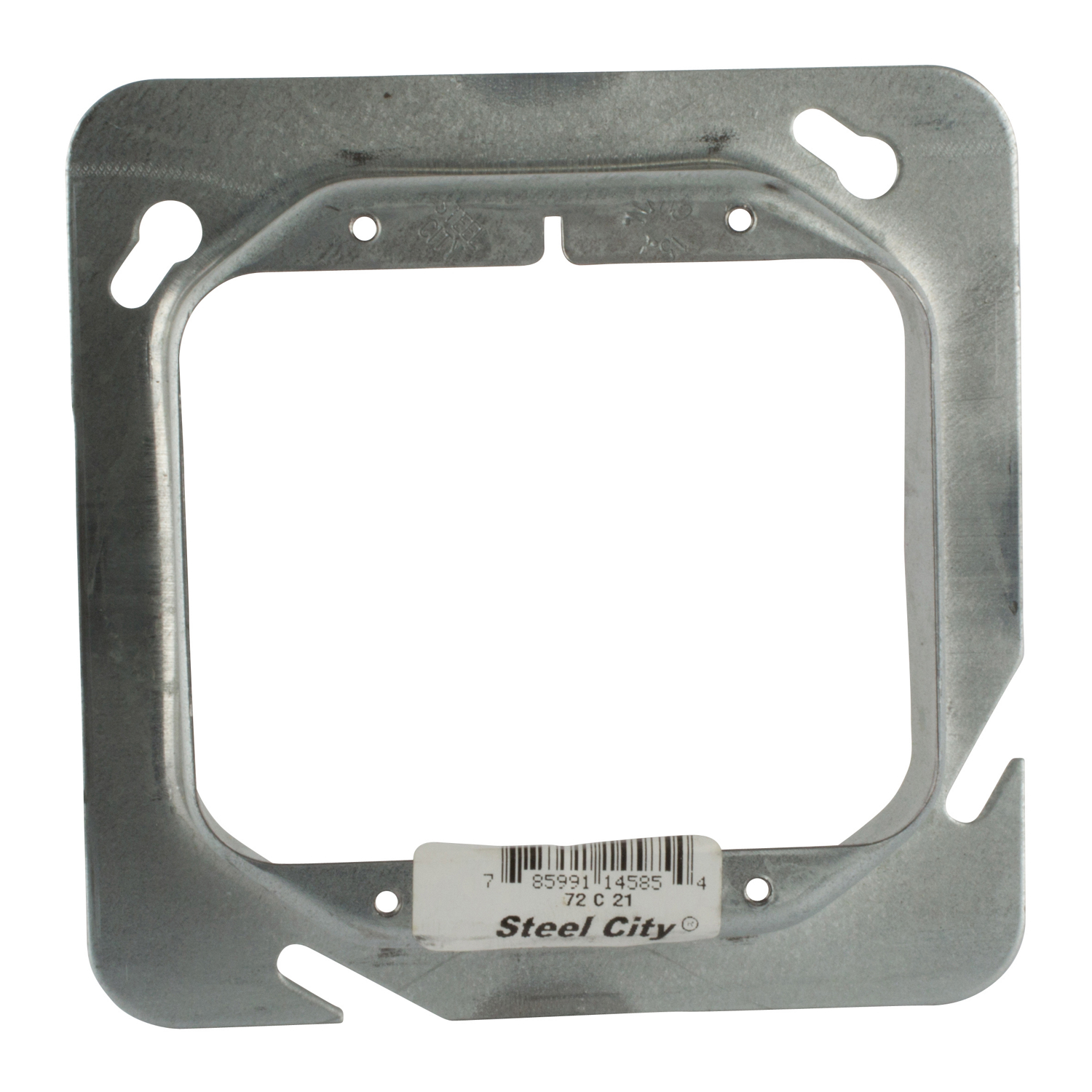 Product image for Steel City 72C21 4-11/16" Steel Square Box Cover, 1-1/4" Raised, 15 cu.in.