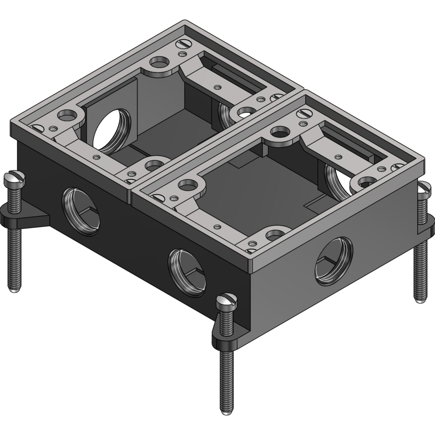 Product image for ABB 842 AL SC 2-G FLUSH SVC FLR-BX