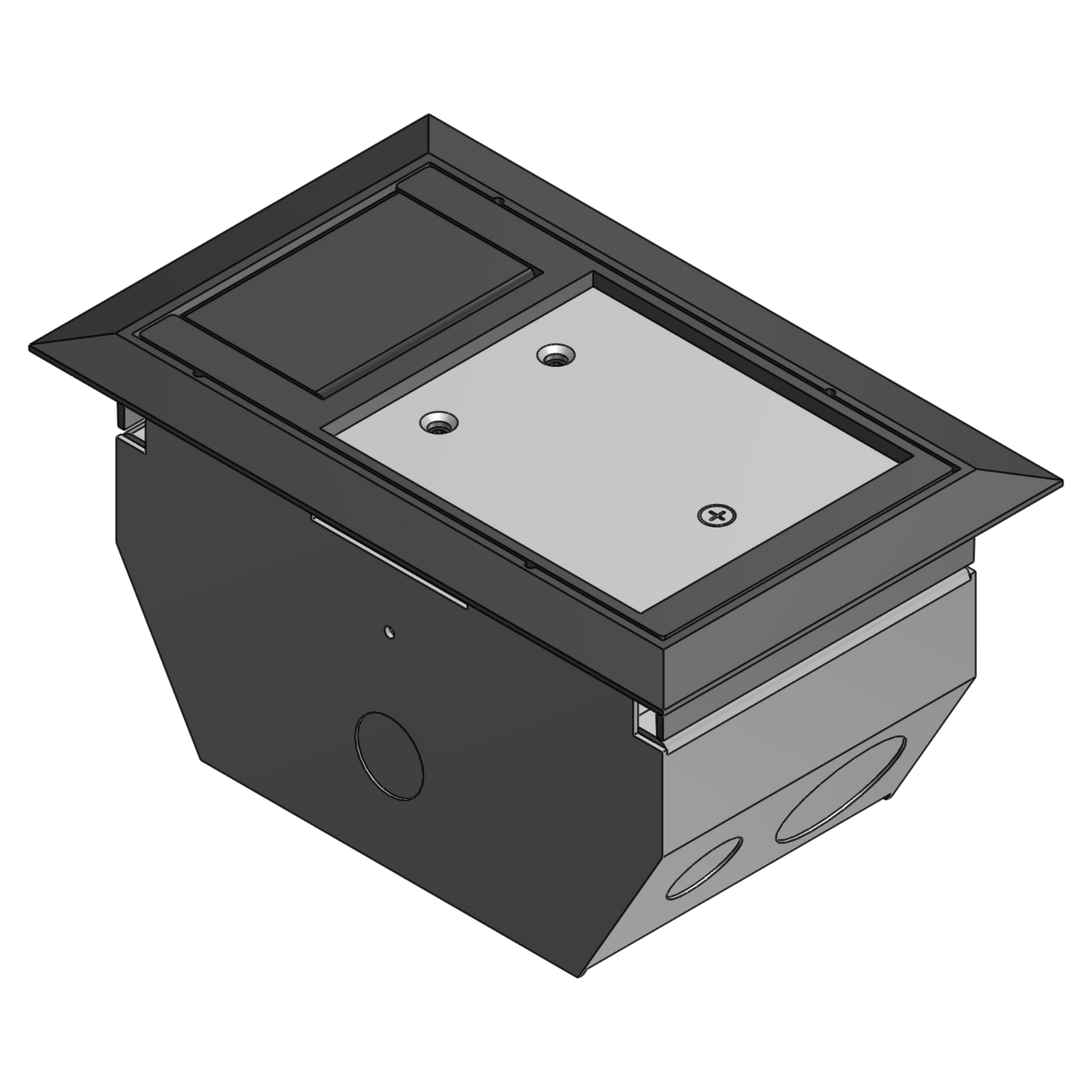 Product image for ABB AFM-2-BLK STEEL FLOOR BOX 2COMP