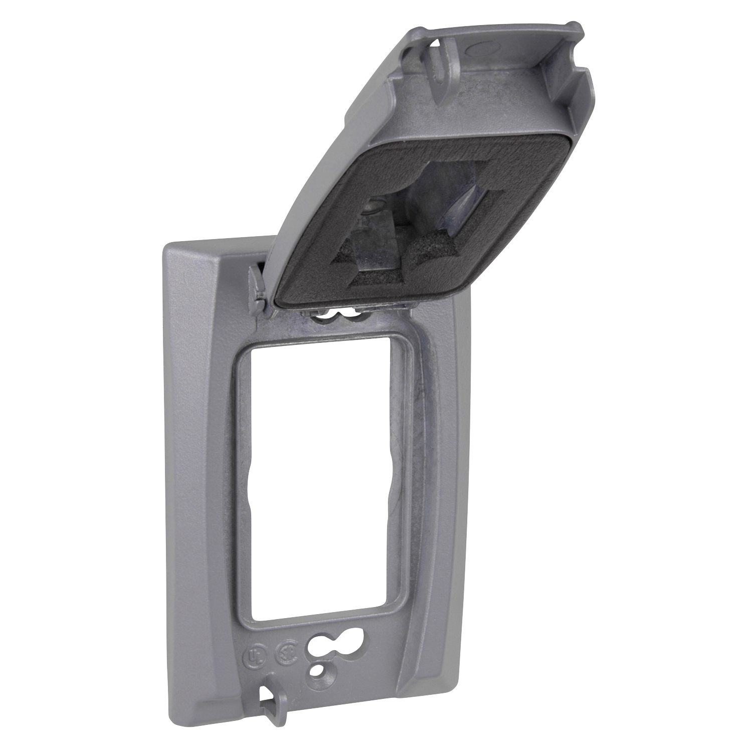 Product image for Red Dot CCU 1-Gang Silver Universal Flip Lid