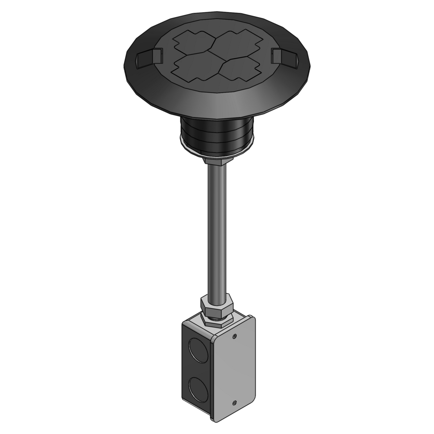 Product image for ABB FPT3-2P-2C-BLK 2X2 POKE-THRU 2