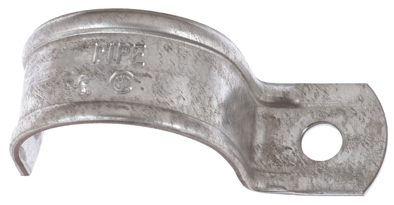Product image for Steel City HS-108 3" Rigid/IMC One-Hole Conduit Strap - Steel/Zinc Plated