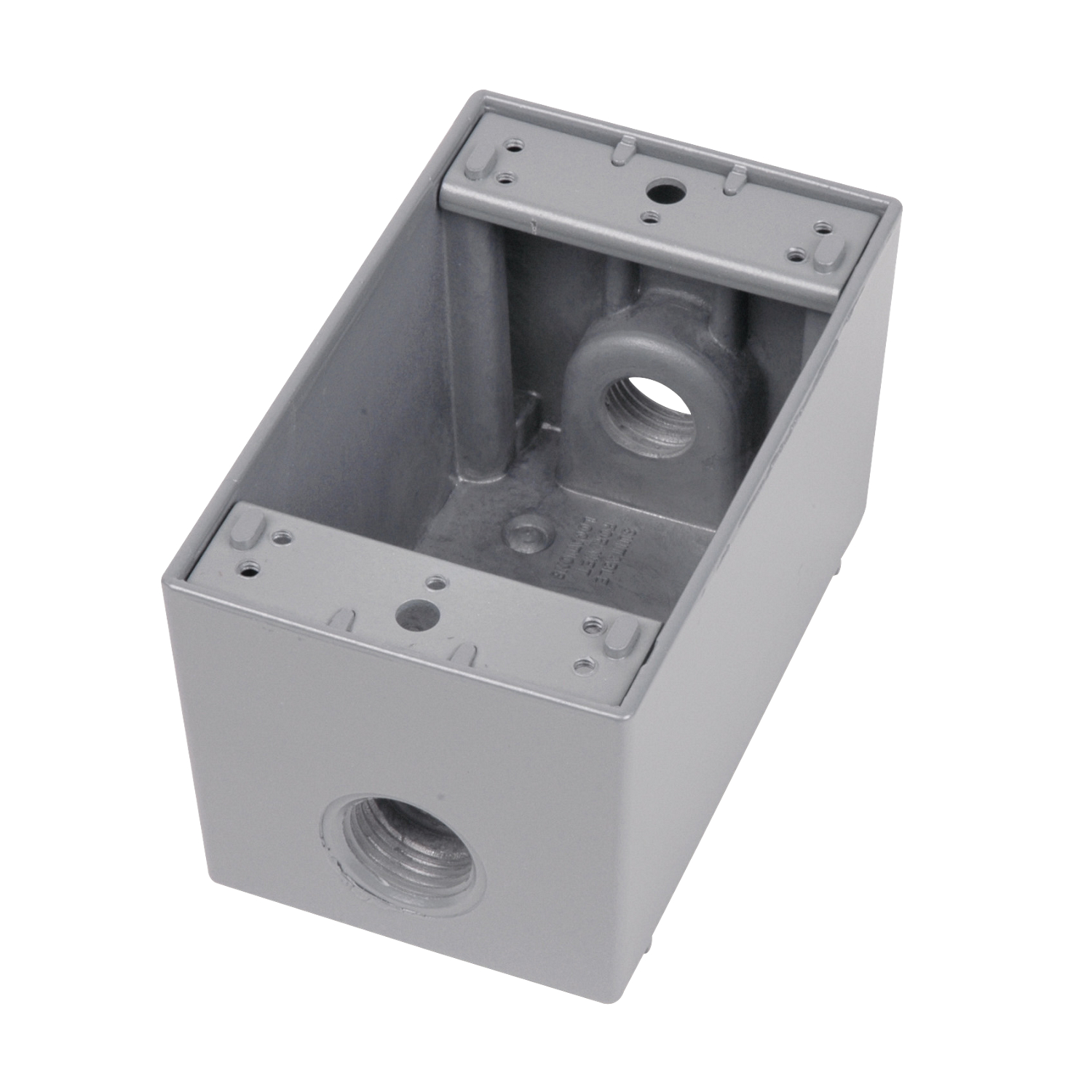 Product image for Red Dot IHD3-3 1-Gang Weatherproof Metallic Device Box, (3) 1" Hubs, 2-5/8" Deep