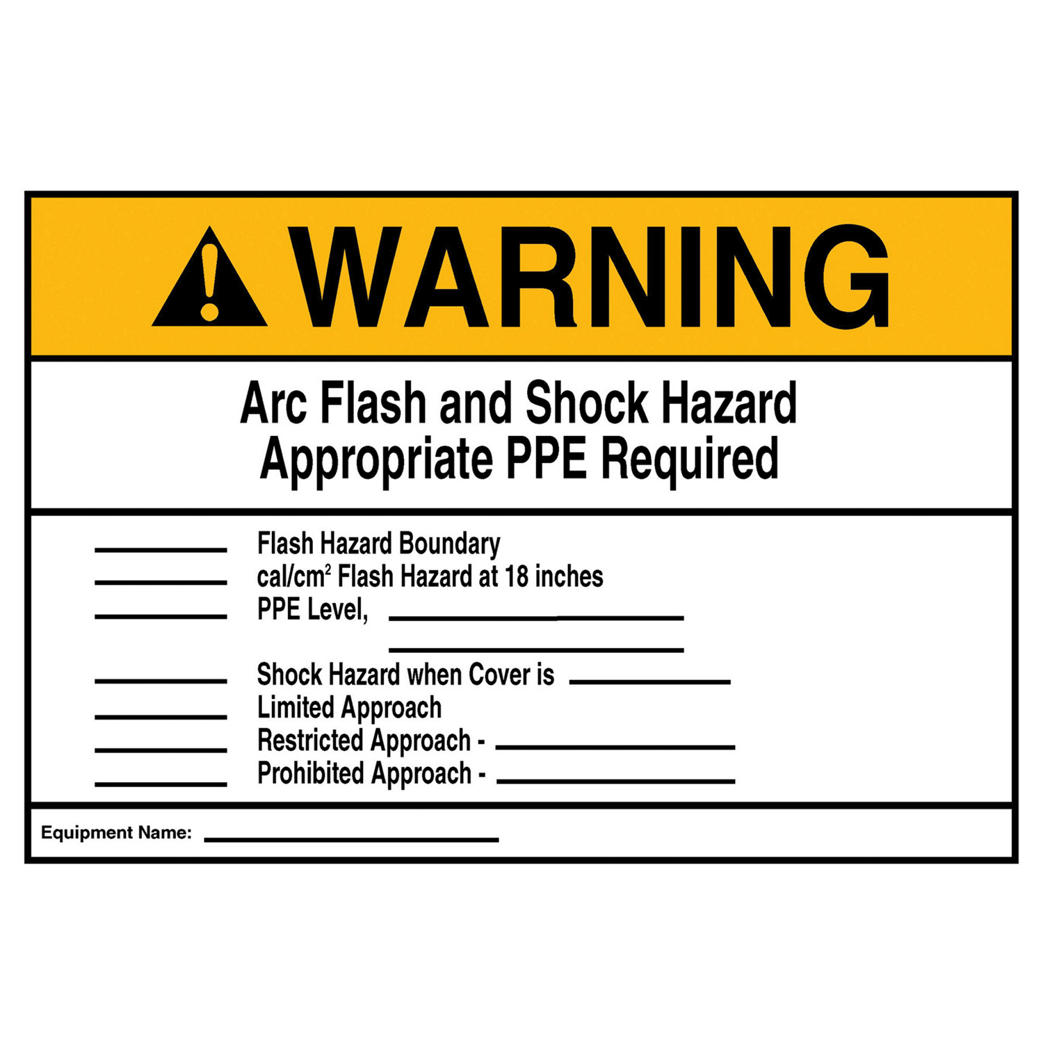 Product image for TB LB94915 WARNING ARC FLASH HZD LB