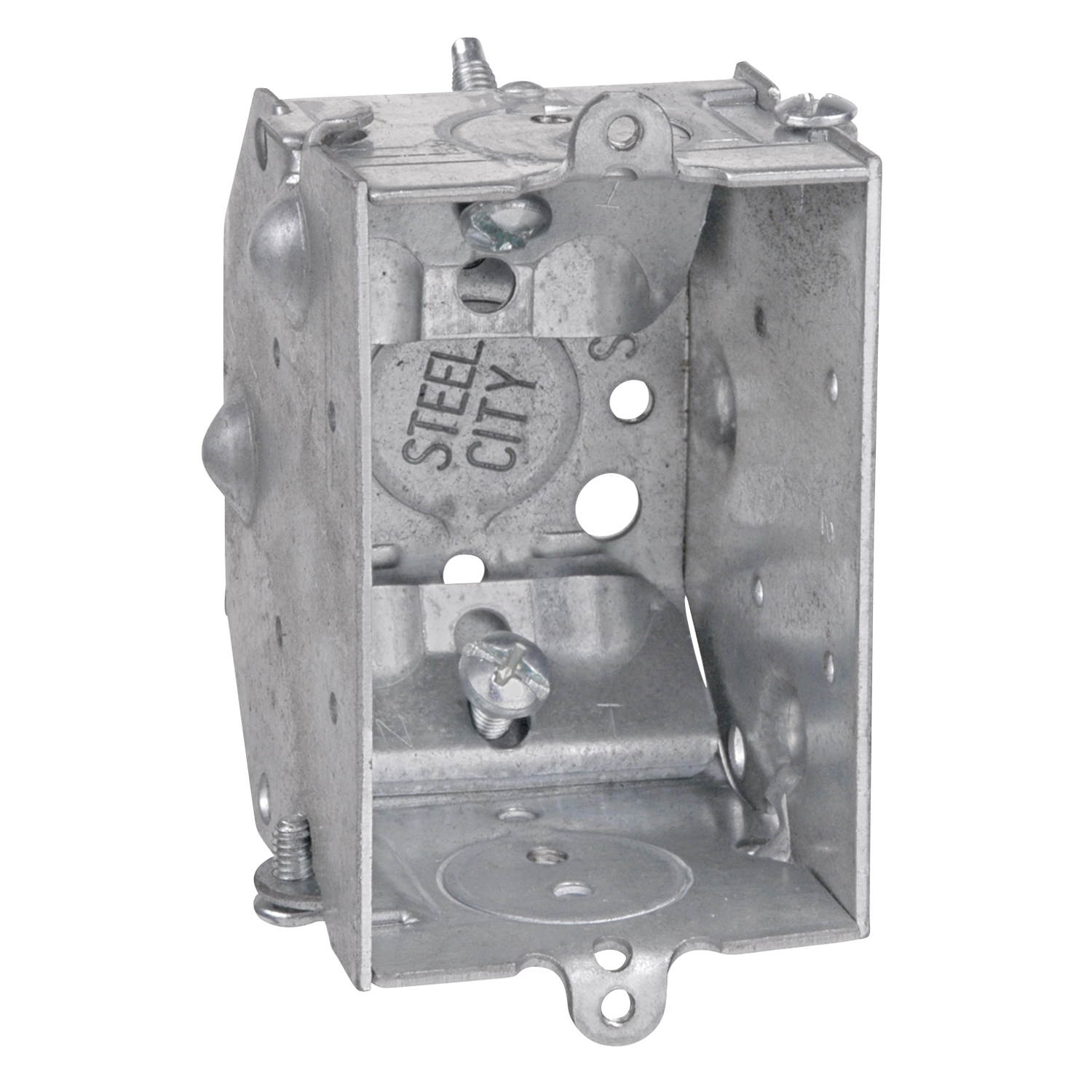 Product image for Steel City LCLE-25 3 x 2 x 2-1/4 Inch Dimensions 10.5 In. Gangable Steel Switchbox with Clamp