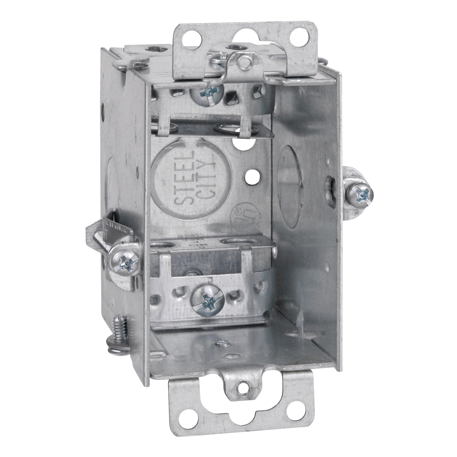 Product image for Steel City LXOWC-25 12.5cu.in Gangable Steel Switch Box with Ears and Clamp