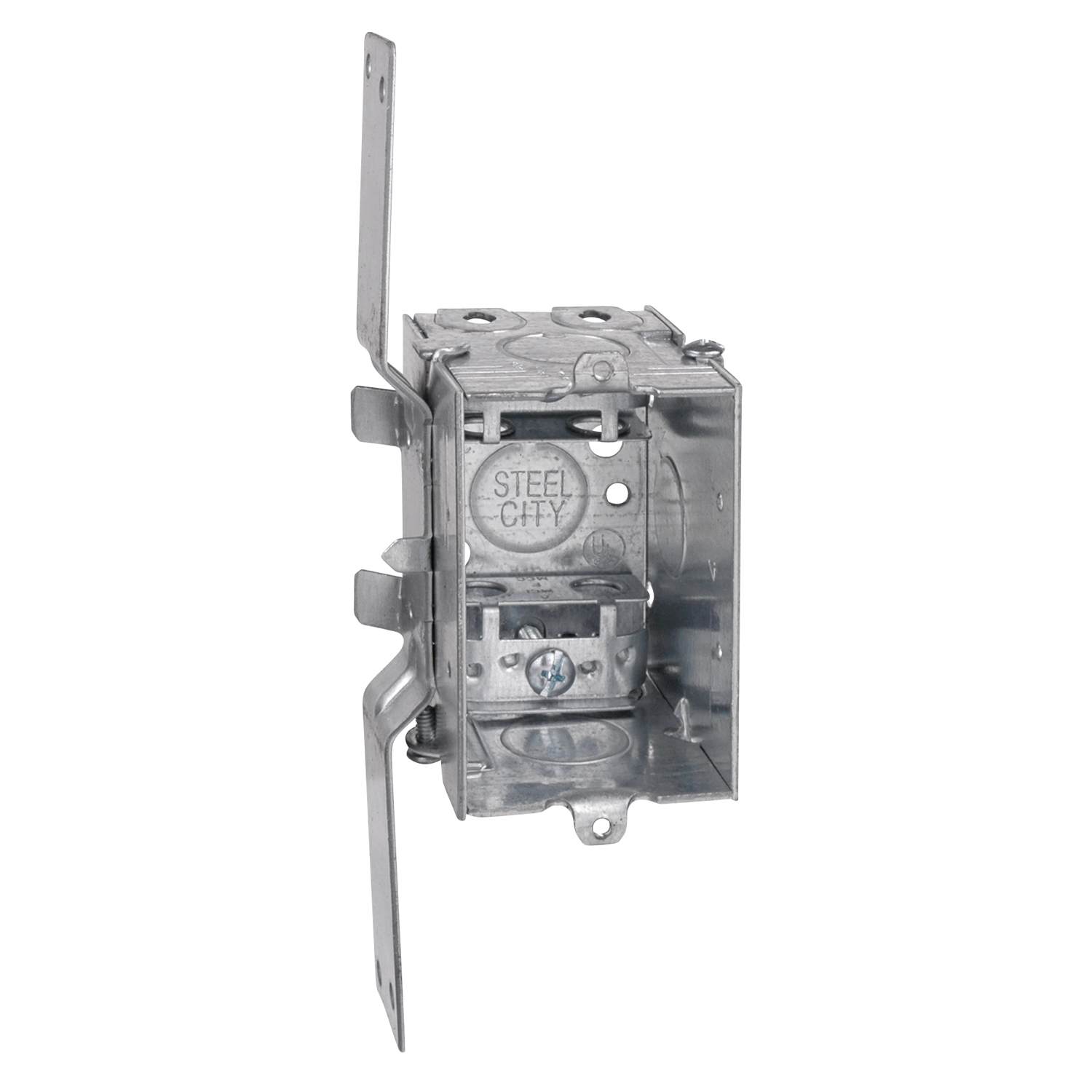 Product image for Steel City LXV-25 3 x 2 x 2-1/2 Inch Dimensions 12.5cu.in Gangable Steel Switch Box with Bracket and Clip