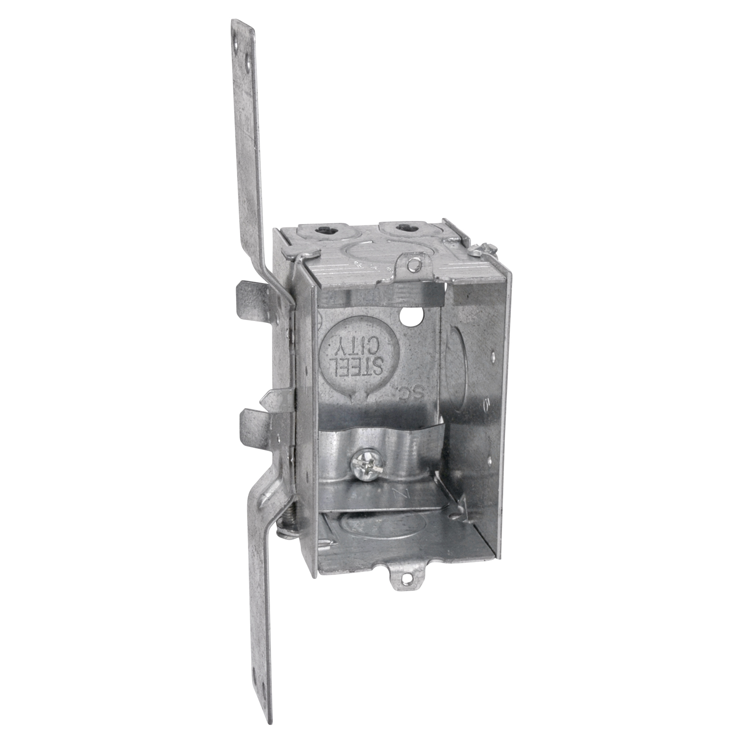 Product image for Steel City LXWV-25 2-1/2 Deep Gangable Steel Switch Box with Ears and Clamp