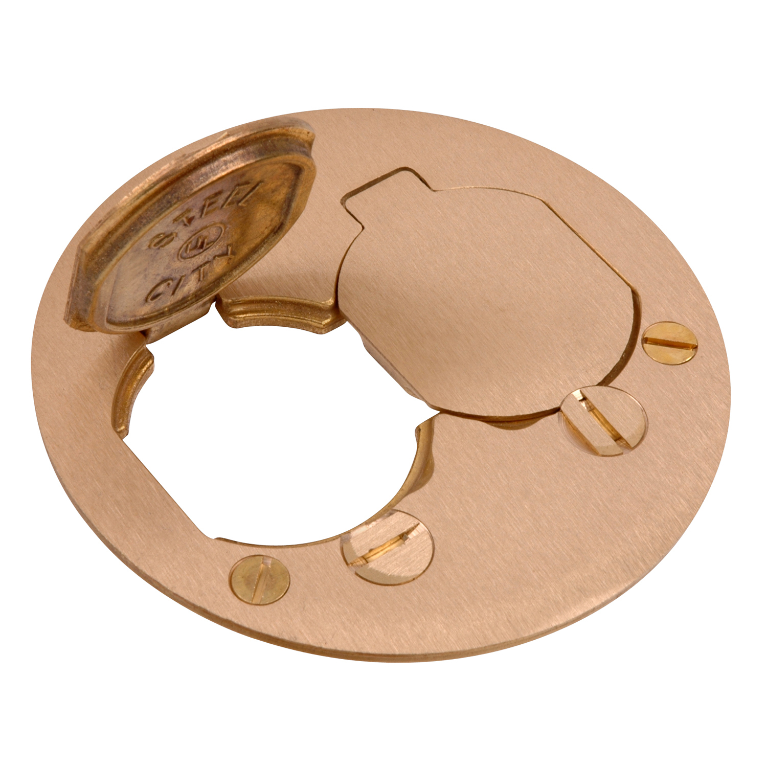 Product image for Steel City P-60-DS Brass Electrical Box Cover
