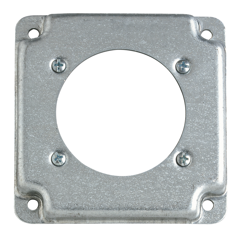 Product image for Steel City RS-14 4" Square Surface Cover, 2-15/32" Single Receptacle, 1/2" Deep, Steel
