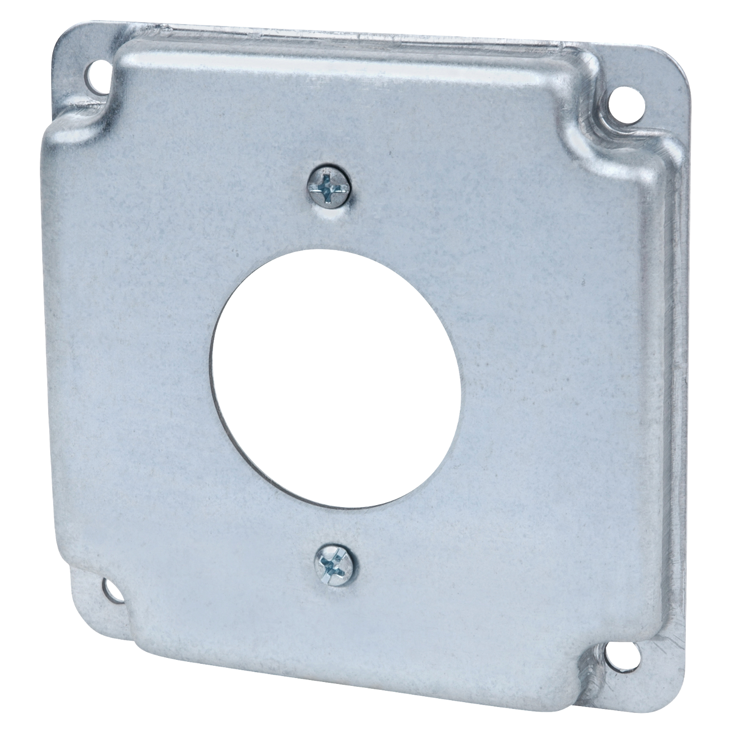 Product image for Steel City RS4 4" Square Surface Cover, 1-19/32" Twist-Lock Single Receptacle, 1/2" Deep, Steel
