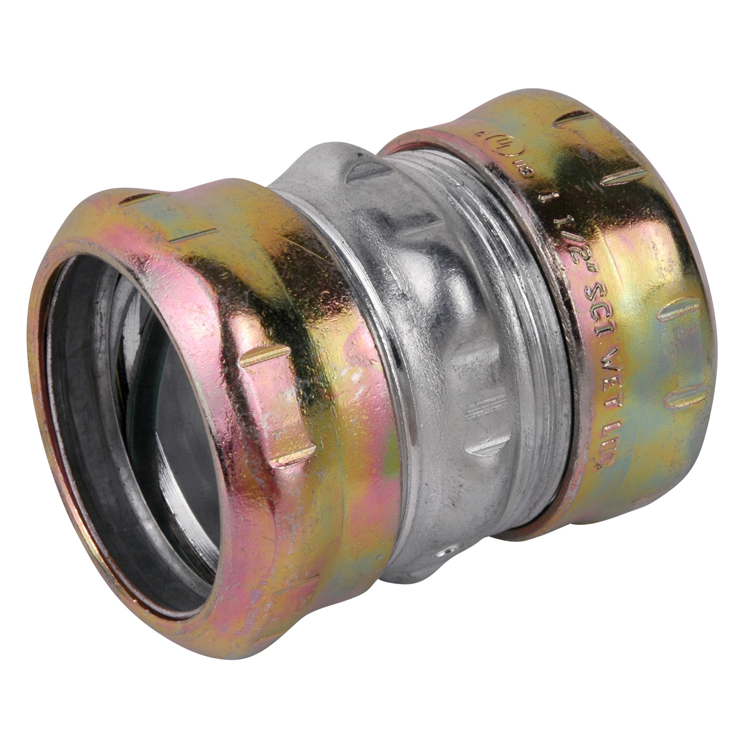 Product image for Steel City TK115A-RT 1-1/2" EMT Compression Coupling, Steel - Raintight