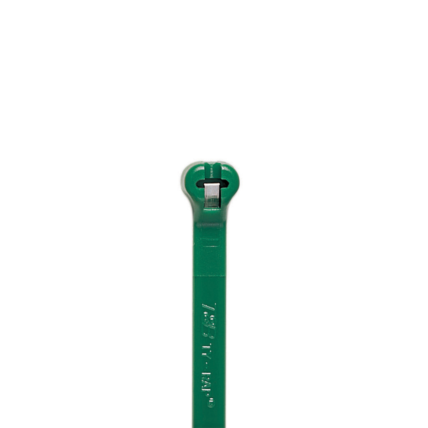 Product image for Thomas & Betts TY23M-5 Bulk Pack 2-Piece 4 Inch 18 lb Green Nylon Cable Tie