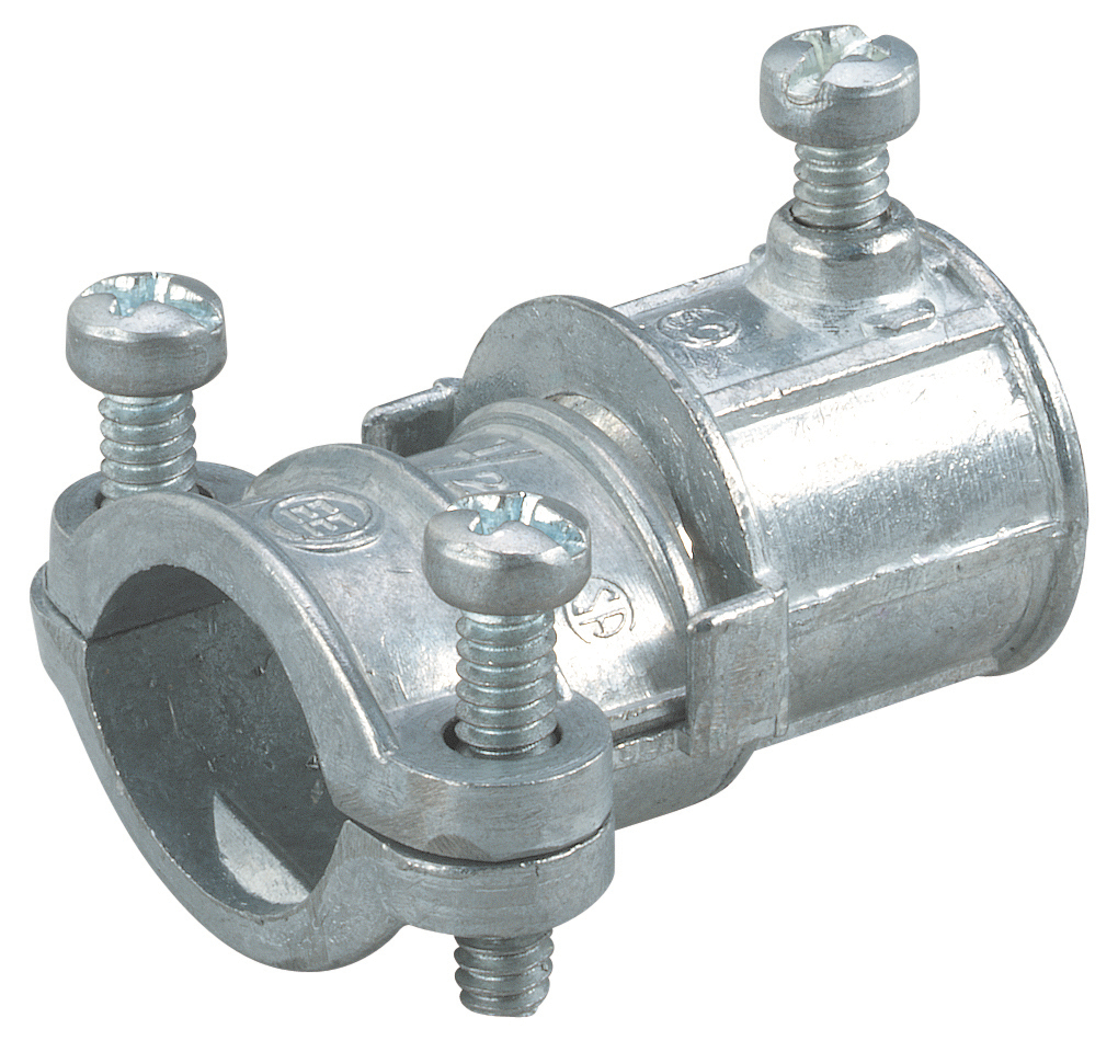 Product image for Steel City TX210 1/2 to 3/8 Inch EMT Die-Cast EMT Flex Combination Coupling