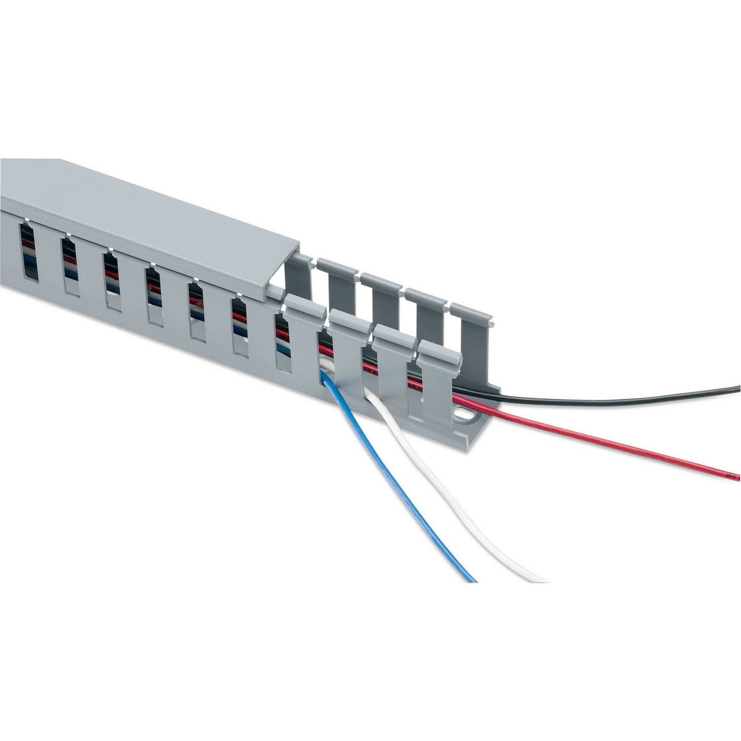 Product image for Thomas & Betts TY3X4WPG6 3" x 4" x 6' Wide Slot Wiring Duct, Rigid PVC, Gray