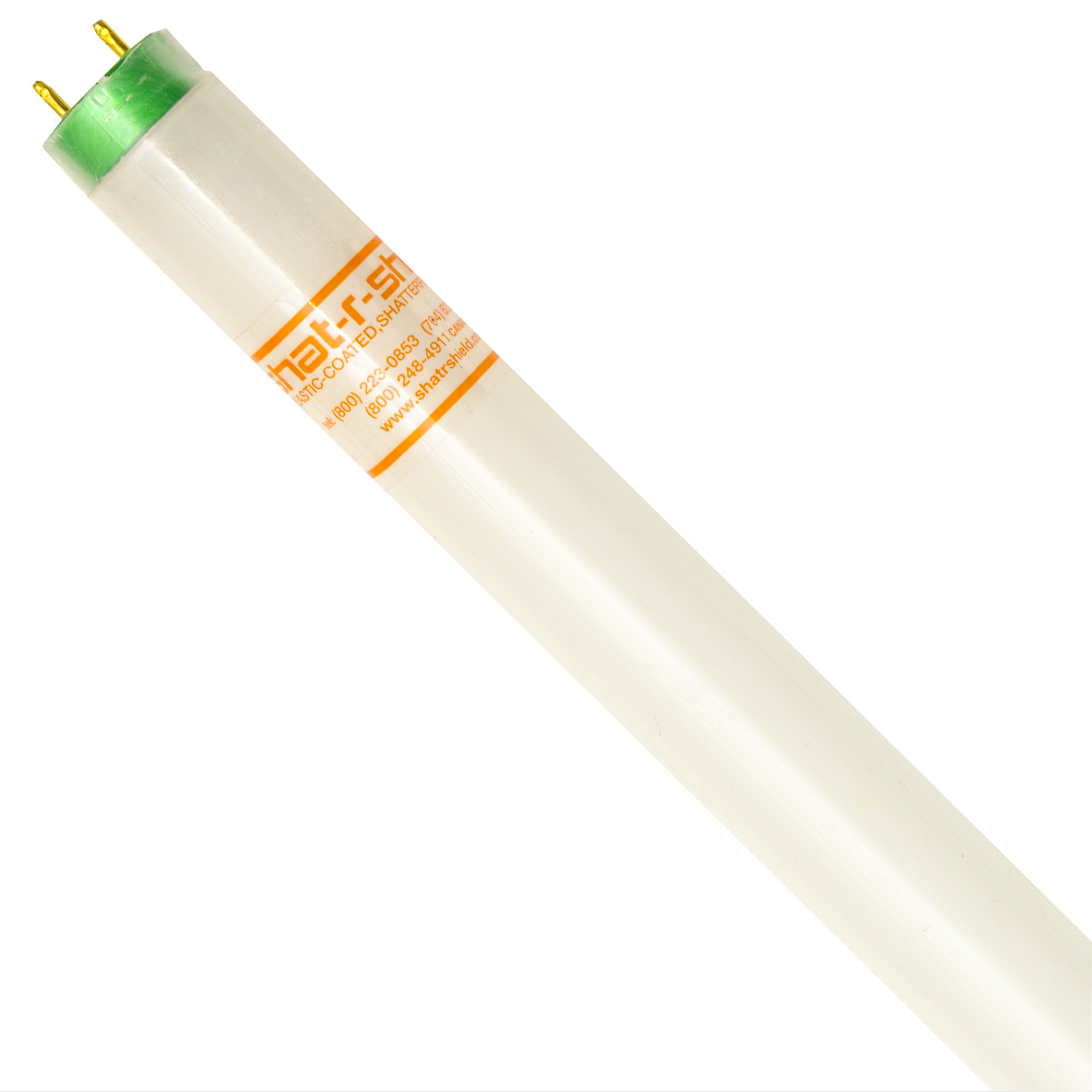 Product image for Shat-R-Shield 20540 24 Inch 17 W 85 CRI 4100 K 1375 Lumen Medium Bi-Pin T8 Copolymer Coated Linear Fluorescent Lamp