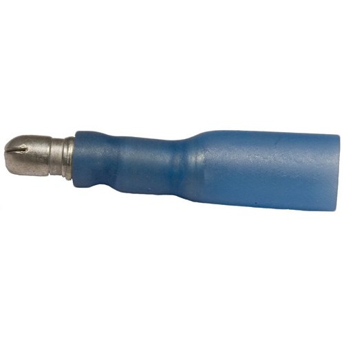 Heat Shrinkable Bullet Disconnects - 16-14 Wire, .197 Bullet - Heat Shrinkable Bullet Disconnectors for electrical work.Heat Shrinkable Bullet Disconnects - 16-14 Wire, .197 Bullet features include:  Heat Shrinkable Bullet Disconnect Material: High Strength Brass Electro-Tin Plated for corrosion resistance Butted Seam Insulation Material: High Density PE Serrated Barrel provides excellent electrical contact  resistance to pull-out forces Double Crimp Extended Crimp Sleeve provides for multiple crimps resulting in improved electrical contact and pull-out force resistance Max Current: 22 AWG - 3 Amp, 20 AWG - 4 Amp, 18 AWG - 7 Amp, 16 AWG - 10 Amp, 14 AWG - 15 Amp, 12 AWG - 20 Amp, 10 AWG - 24 Amp Max Ratings: 300 Volts Shrink Temp: 302deg F (150deg C) Resistant Temp: 14deg F - 221deg F (-26deg C - 105deg C) cULus Listed Dimension Measurements = Inches Order Qty of 100 = 1 Bag of 100 Below is more info on our Heat Shrinkable Bullet Disconnects - 16-14 Wire, .197 Bullet