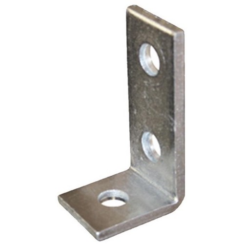 3 Hole Cross Corner Angle - Very durable Zinc-Plated Cross Corner Angle.3 Hole Cross Corner Angle features include:  3 Hole Cross Corner Angle have Zinc Electro-Plate Finish 1-5/8 wide x 1/4 thick Holes are 9/16 diameter 13/16 center to edge Order Qty of 1 = 1 Piece Below is more info on our 3 Hole Cross Corner Angle