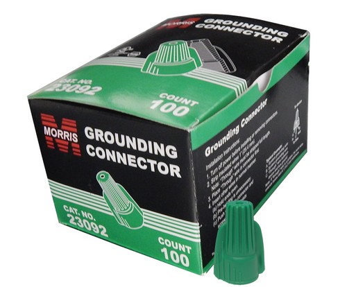 Winged Grounding Connectors Boxed 100 Pack - Color Coded Winged Ground Connectors make Ground Connections For Non Metallic Sheathed Cable.Winged Grounding Connectors Boxed 100 Pack features include:  Ground Connectors are Color Coded Green for quick identification as Grounding Connector Specifically designed for Making Positive Ground Connections and Bonding Non-Metallic Sheathed Cable Live Action Square Spring Design draws wires deep into spring for safe, tight grip and making a strong connection Built-in Swept-Back Wing Design enables users to tighten connectors easily without toolscULus Listed (Box 100 Pack) Order Qty of 100 = 1 Box of 100 Below is more info on our Winged Grounding Connectors Boxed 100 Pack