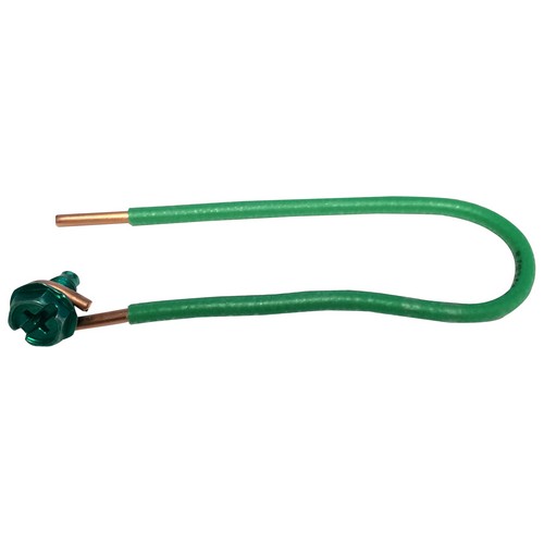 Green Grounding Pigtails with Stripped End - Stock up on Green Grounding Pigtails.Green Grounding Pigtails with Stripped End features include:  Solid Green 12 Guage Wire with Attached 10/32 x 3/8 Grounding Screw With Easy-Start Tip Green Grounding Pigtail 6-1/2 Overall Length End Pre-Stripped 5/8 Green Grounding Pigtail Order Qty of 100 = 1 Bag of 100 Below is more info on our Green Grounding Pigtails with Stripped End
