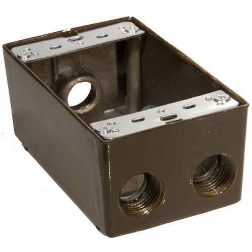Weatherproof Boxes - One Gang 18.3 Cubic Inch Capacity - 4 Outlet Holes 1/2