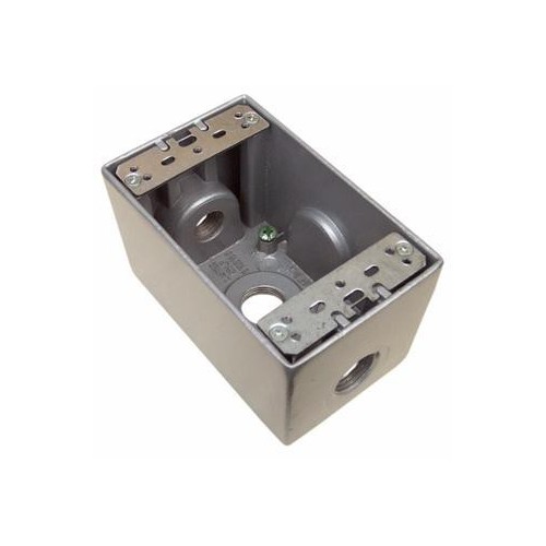 Weatherproof Boxes - One Gang Deep 23.8 Cubic Inch Capacity - 3 Outlet Holes 1/2