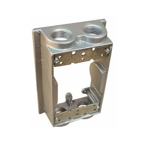 Weatherproof One Gang Flanged Box Extension Adapter - 4 Outlet Holes 1/2