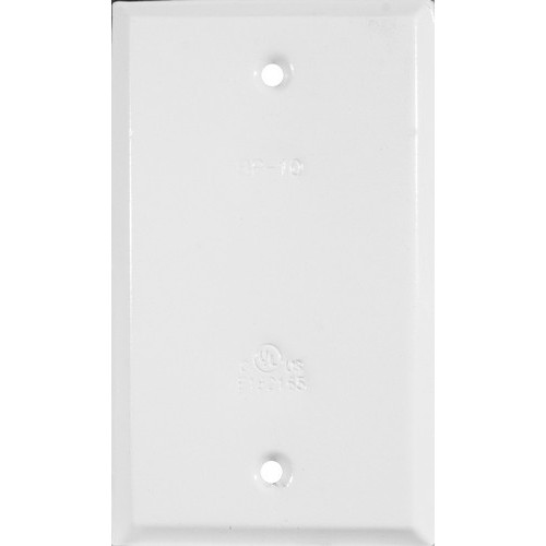 One Gang Weatherproof Covers - Vertical Blank White - A Weatherproof Vertical Blank Cover suitable for outdoors.One Gang Weatherproof Covers - Vertical Blank White features include:  Gasket amp; Mounting Screws Supplied Seamless Die Cast Aluminum Weatherproof Vertical Blank Cover has Powder Coat Finish Individual Shrink Wrapped Packaging cULus Listed Order Qty of 1 = 1 Piece Below is more info on our One Gang Weatherproof Covers - Vertical Blank White